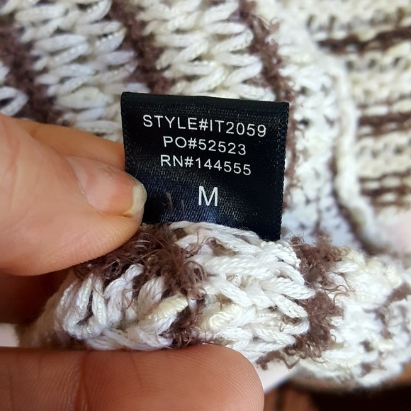 NUAGE tan and brown striped lace up sweater size M - Picture 9 of 9